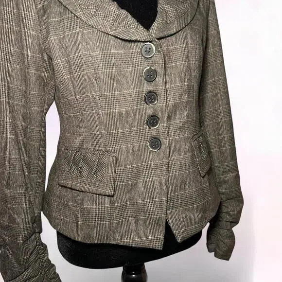 Nanette Lepore Plaid Jacket Spring Designer Chic - Picture 4 of 6